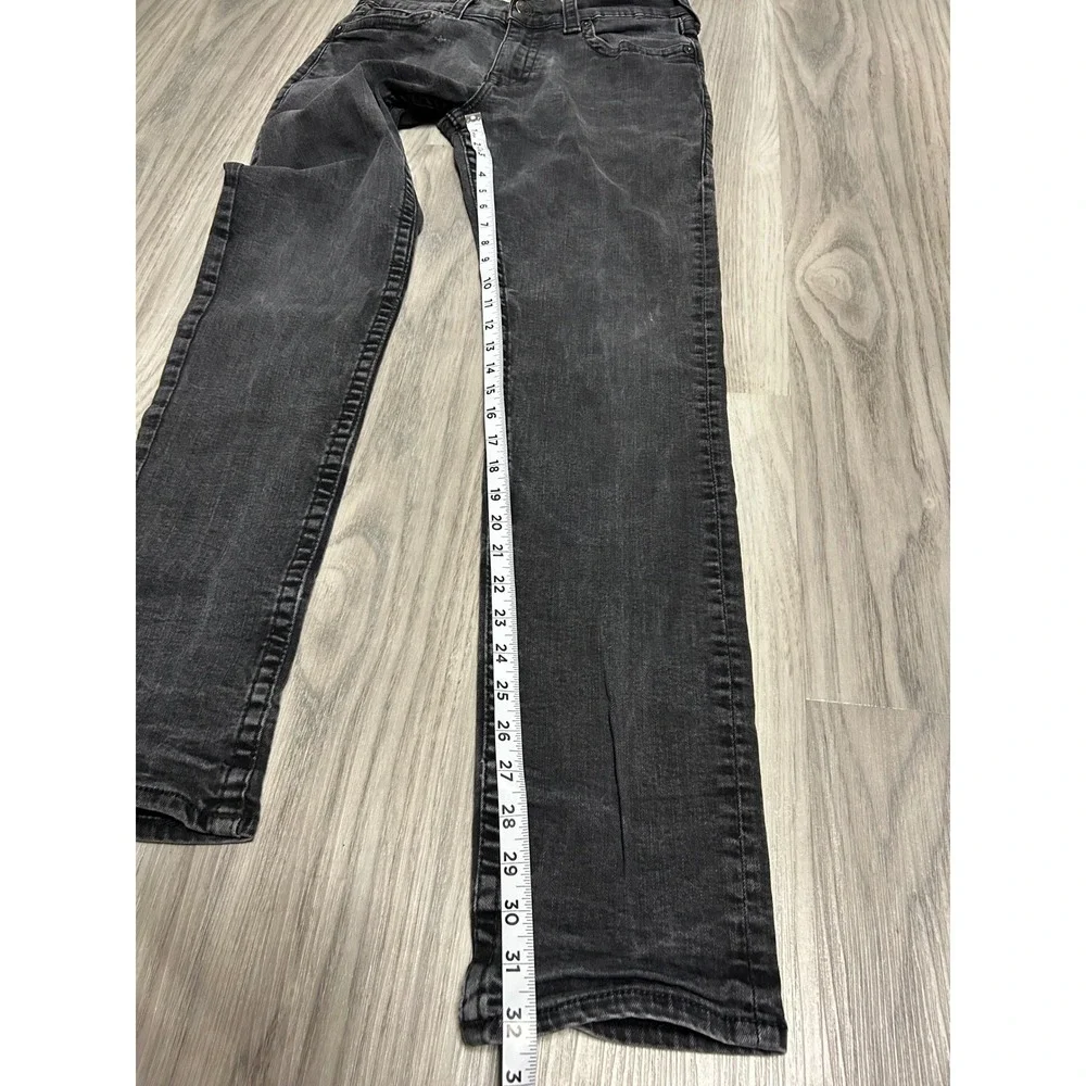 True Religion Geno Relaxed‎ Slim Jeans Faded Black Mens Size 31 Horseshoe Stitch